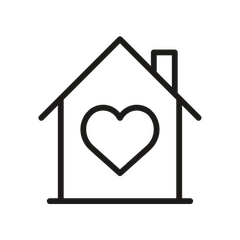 Home icon representing the successful buying or selling of a property with professional real estate guidance